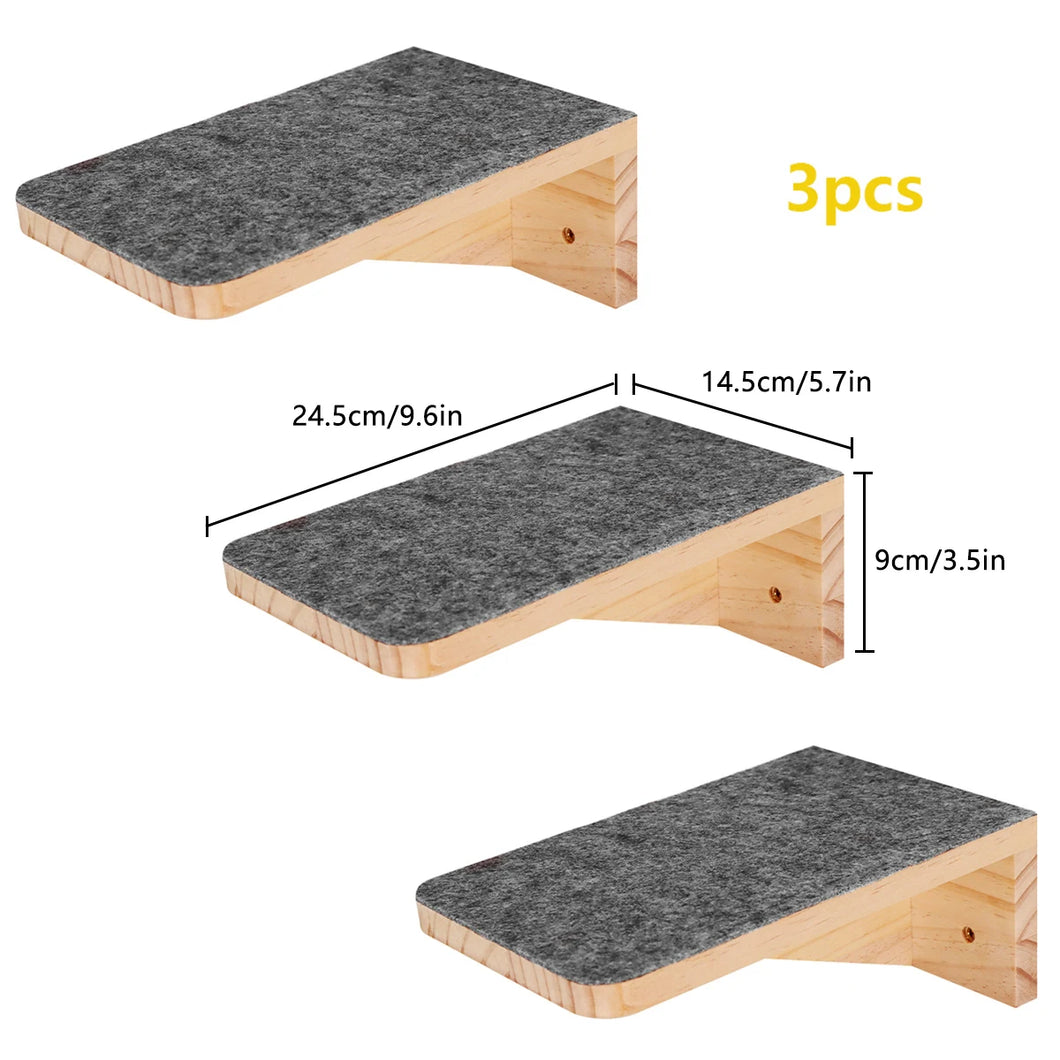 3 plateformes murales avec tapis antidérapant
