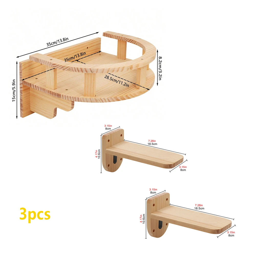 Set plateforme arrondie + 2 étagères murales