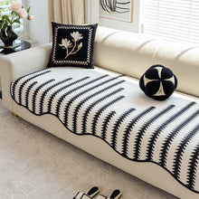 Charger l&#39;image dans la galerie, Housse design pour canapé – bords ondulés, résistante aux poils, aux tâches et griffes

