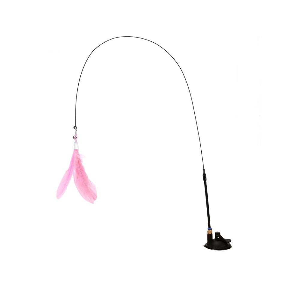 Jouet Plume pour Chat avec Clochette et ventouse forte
