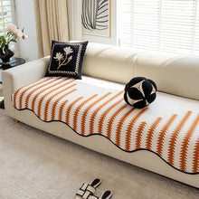 Charger l&#39;image dans la galerie, Housse design pour canapé – bords ondulés, résistante aux poils, aux tâches et griffes
